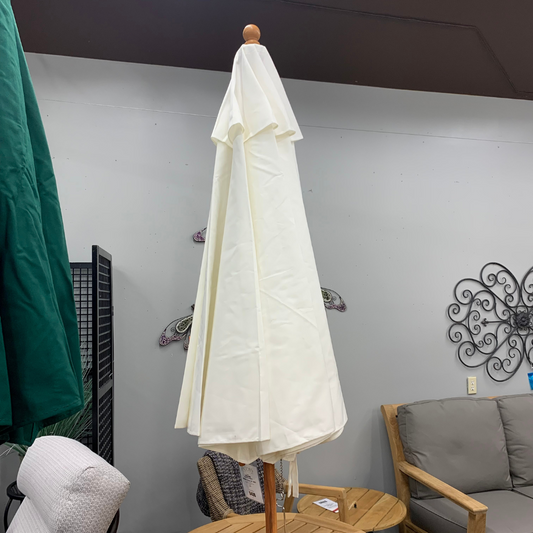 Shade Umbrellas in Stock-Frankford Monterey Wood Grain White 9' Auto Tilt Umbrella