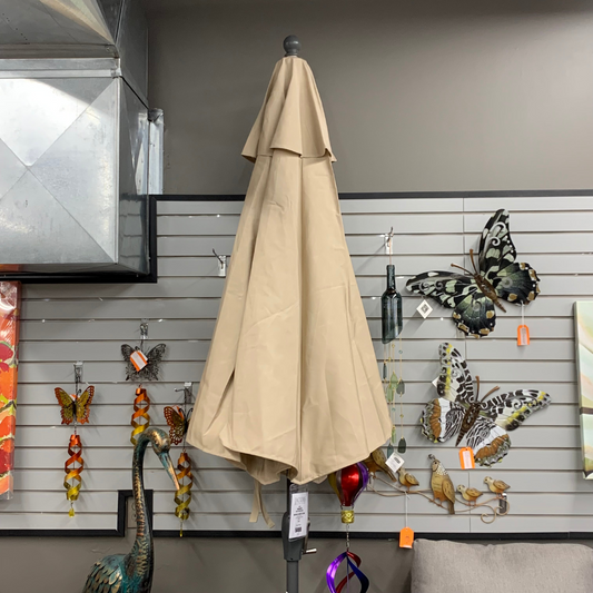 Shade Umbrellas in Stock-Frankford Monterey Matte Silver Linen 9' Auto Tilt Umbrella
