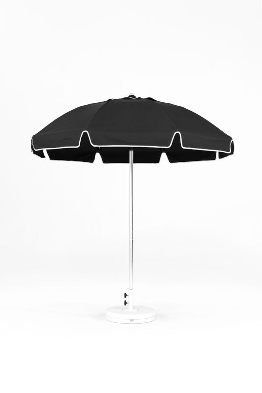 Shade Umbrellas in Stock-Frankford Monterey Matte Silver Black 9' Auto Tilt Umbrella