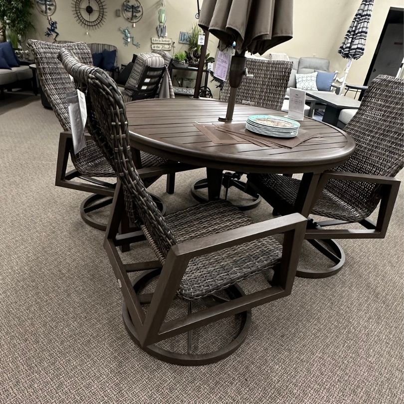 Patio Swivel Rocker in Stock-Ratana Resin Wicker Coco Rico Swivel Rocker