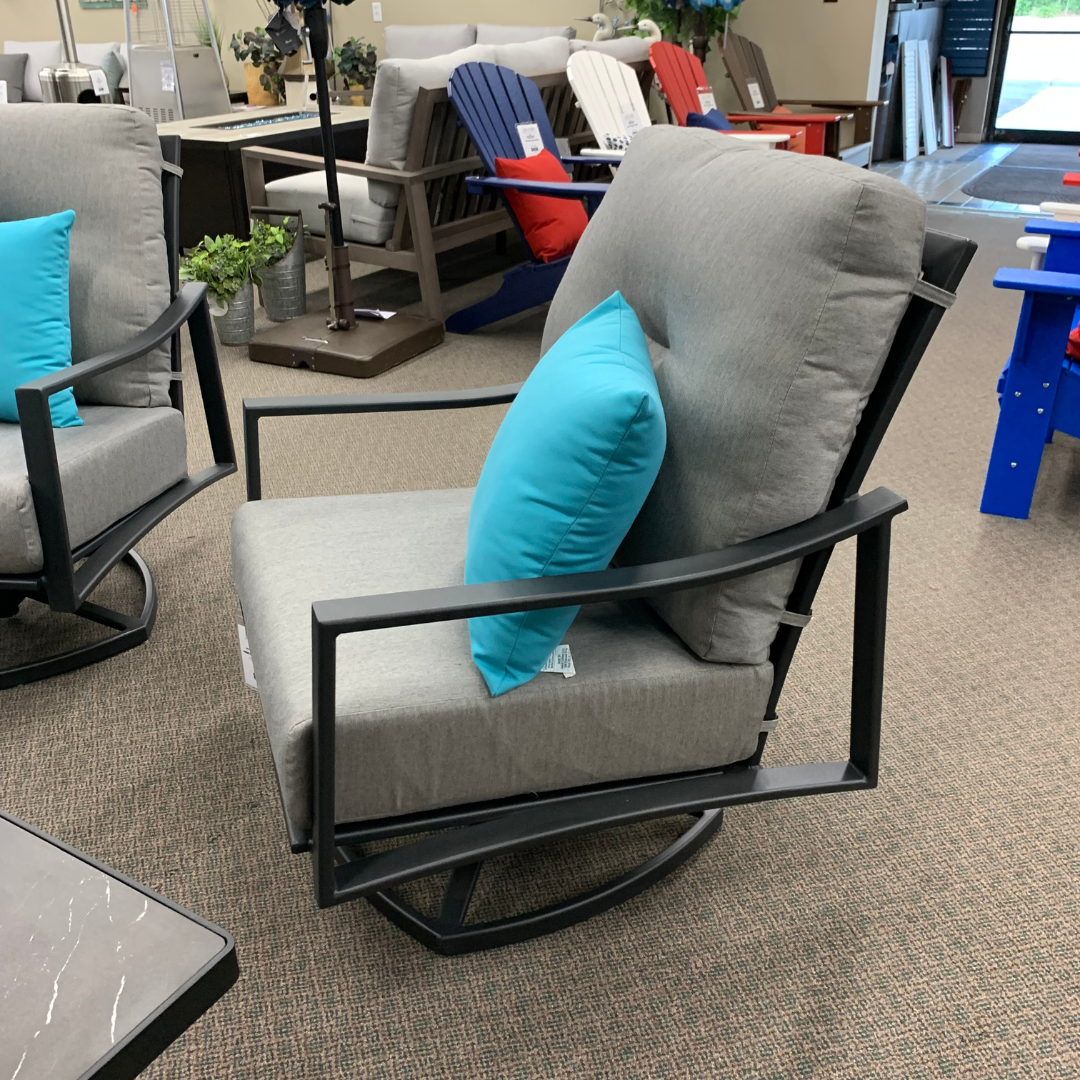 Make a bold statement with Ow Lee Avana Deep Seating Outdoor Swivel Rocker Lounge Chair at Jacobs Custom Living in Spokane Valley, WA! Featuring a graphite finish and a flagship pewter hue, it's sure to add some serious style to your space. Bring on the color and get your inspiration flowing!