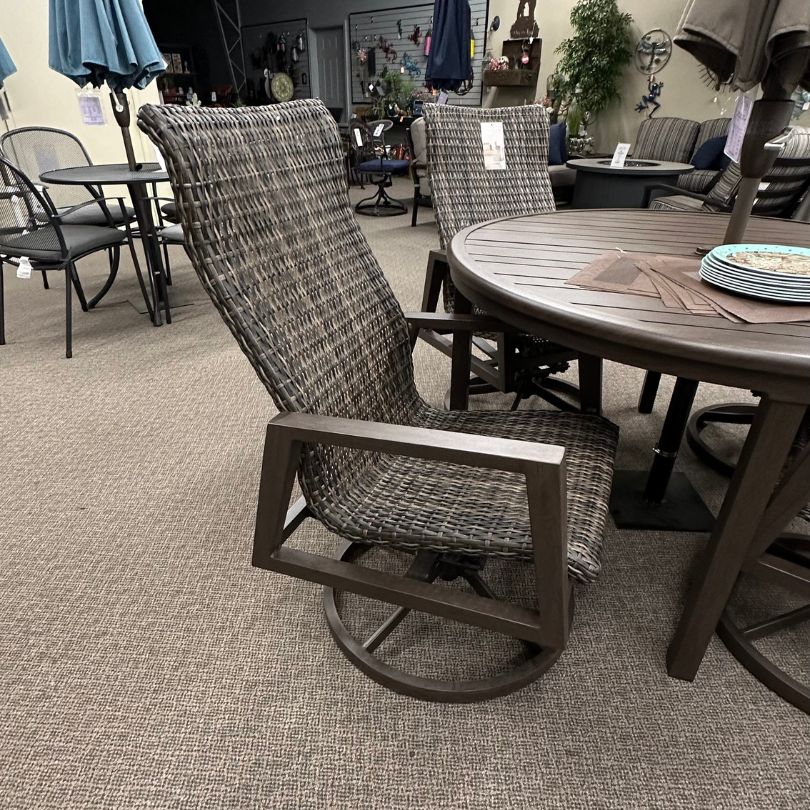 Patio Swivel Rocker in Stock-Ratana Resin Wicker Coco Rico Swivel Rocker