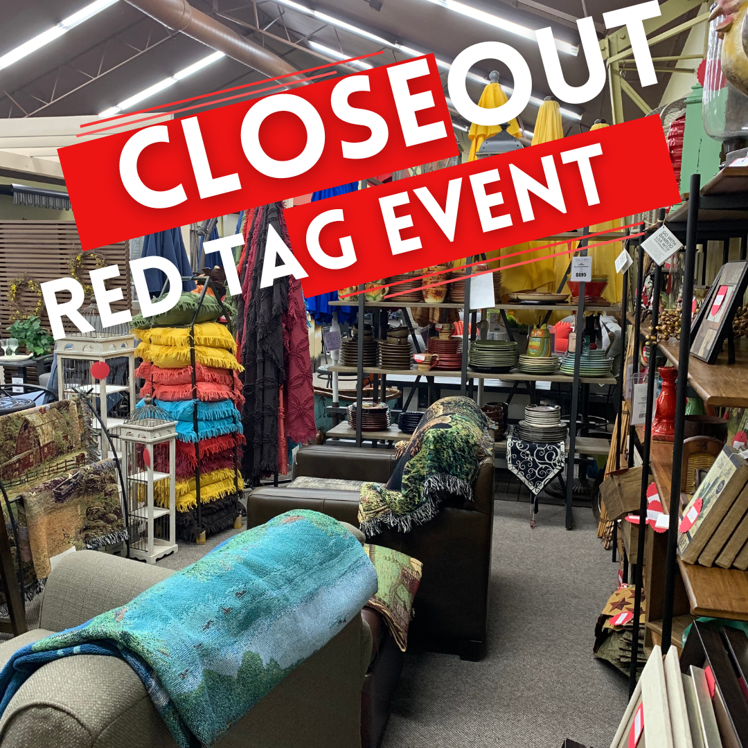 Closeout red tag event on patio furniture at Jacobs Custom Living