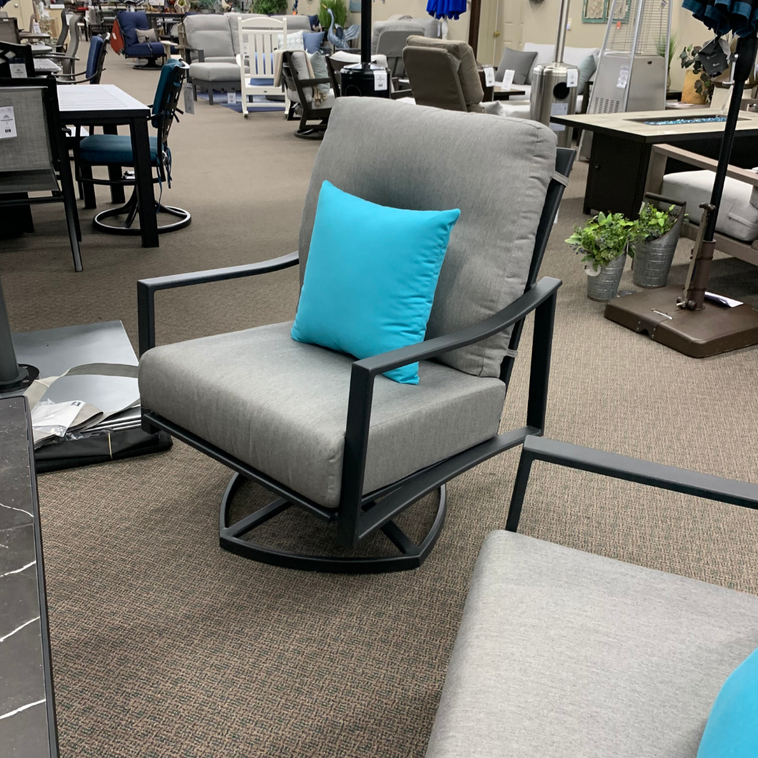 Make a bold statement with Ow Lee Avana Deep Seating Outdoor Swivel Rocker Lounge Chair at Jacobs Custom Living in Spokane Valley, WA! Featuring a graphite finish and a flagship pewter hue, it's sure to add some serious style to your space. Bring on the color and get your inspiration flowing!