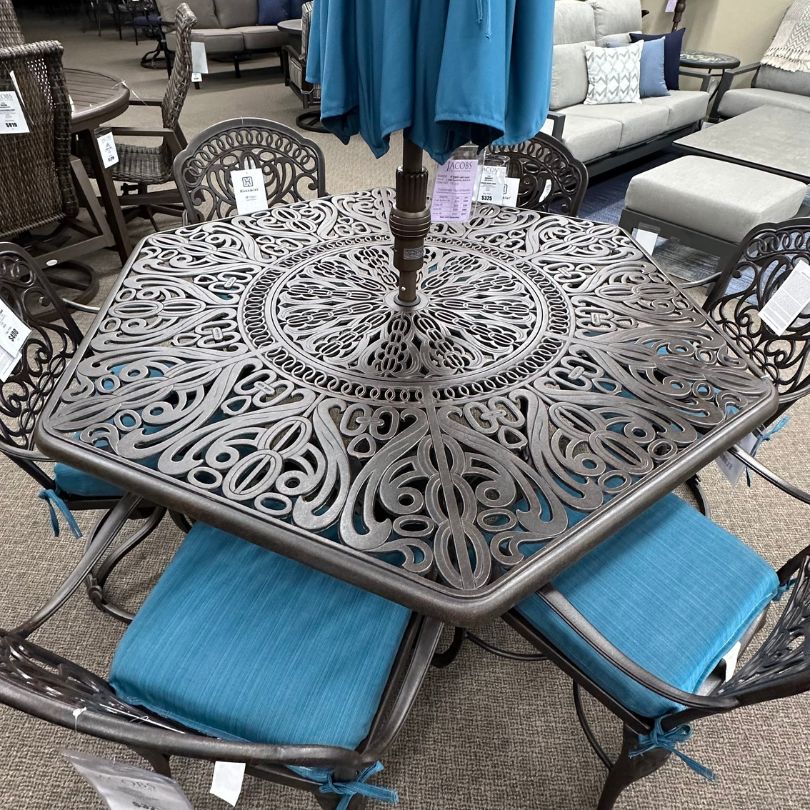 Patio Dining Table in Stock - Tuscany Hexagonal Lazy Susan Dining Table