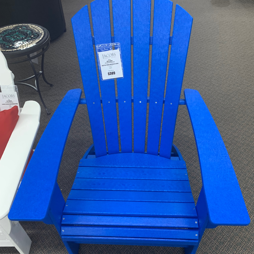 Bring relaxation to a whole new level with the Polywood Nautical Curve Adirondack Chair in stock at Jacobs Custom Living in Spokane Valley, WA!