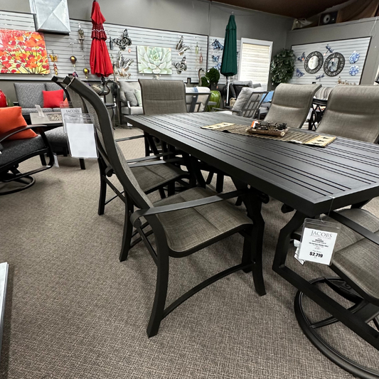 Patio Dining Table in Stock-Tri-Slate Rectangle Dining Table