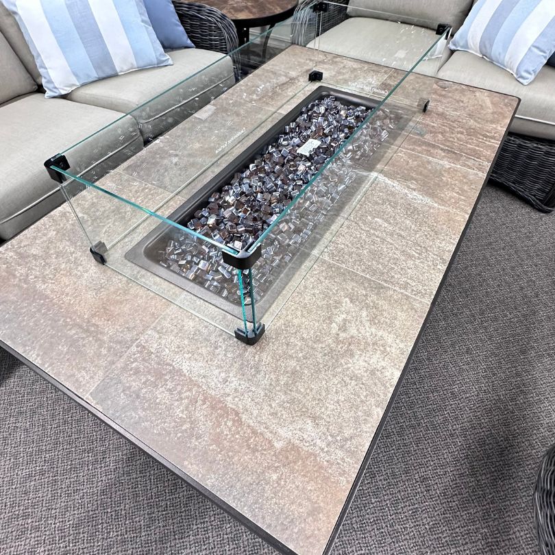 OW Lee 30"x50" Rectangular Capri Occasional Fire Pit Table