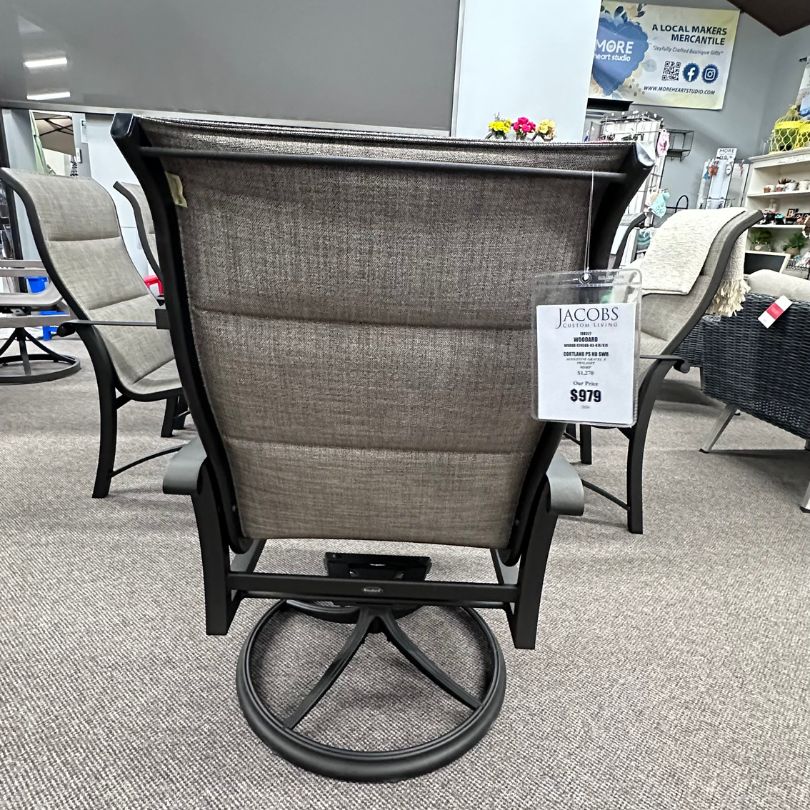 Woodard Cortland Patio Padded Sling High Back Swivel Rocker