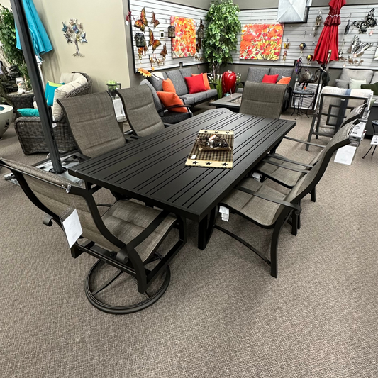 Woodard Tri-Slate Rectangle Patio Dining Table
