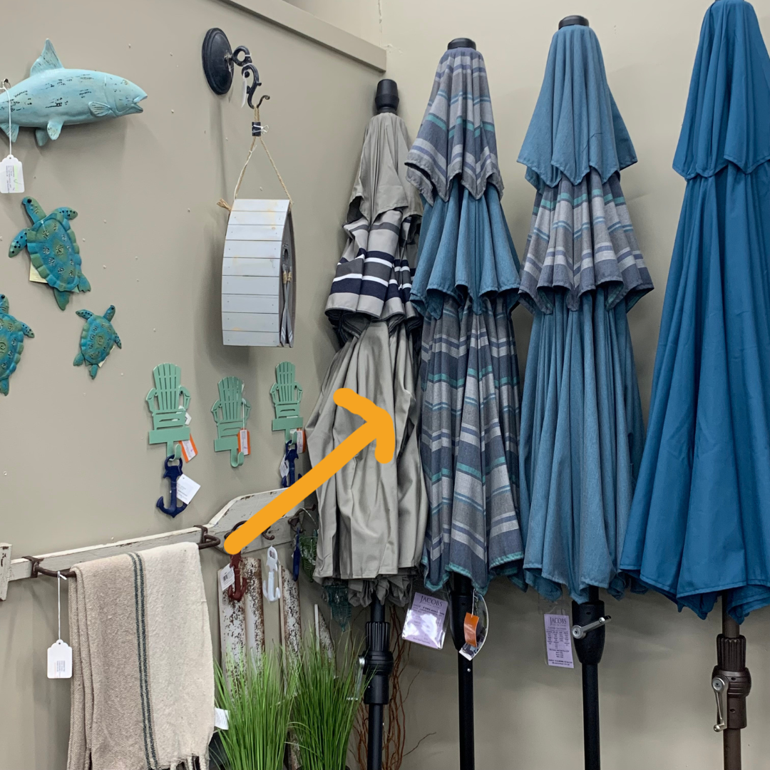 Shade Umbrellas in Stock-Treasure Garden 9' DWV Patio Umbrella in Trusted Coast/Cast Lagoon