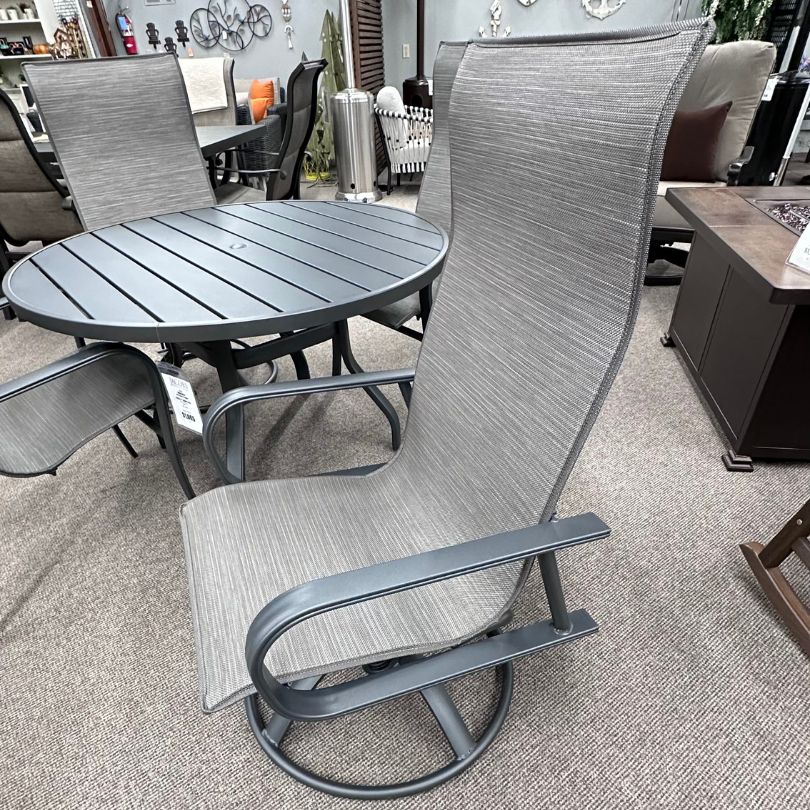 Homecrest Kashton Patio High Back Sling Swivel Rocker Dining Chair