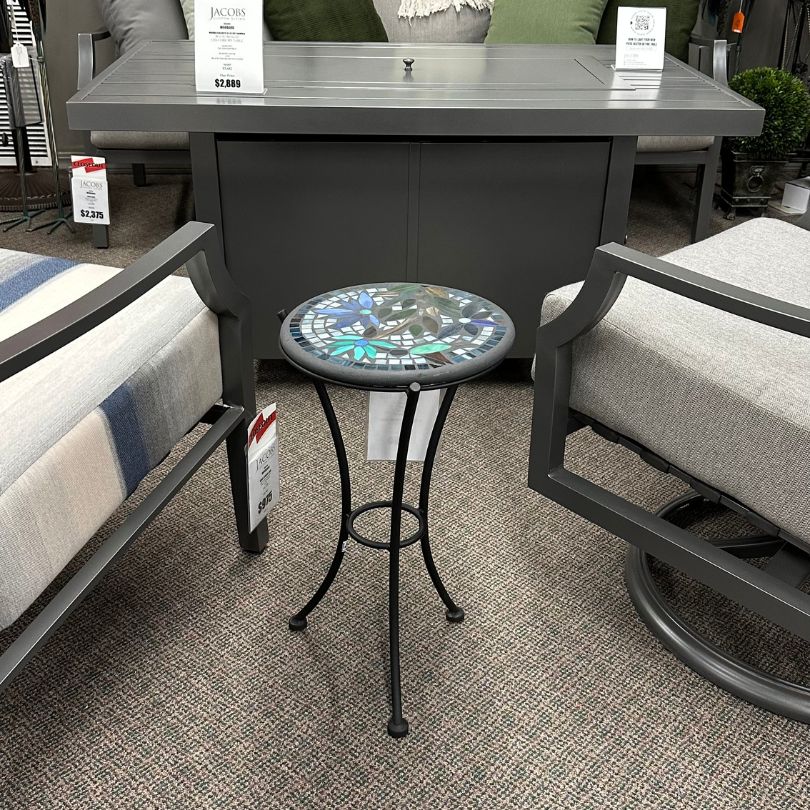 KNF Designs 12" Royal Hummingbird Patio Mosaic Top Plant Table