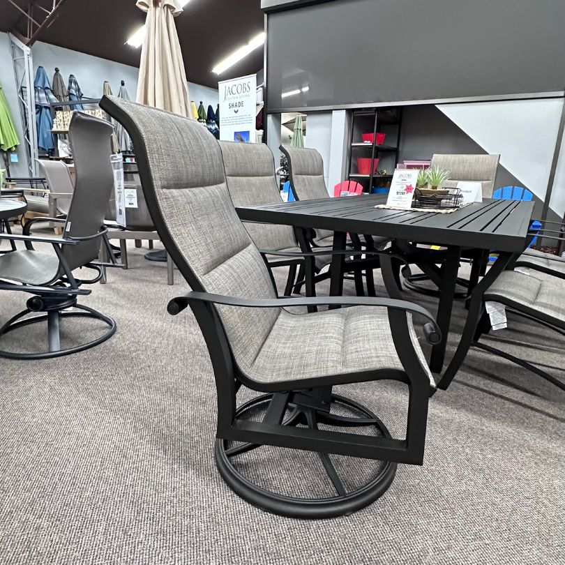 Woodard Cortland Patio Padded Sling High Back Swivel Rocker