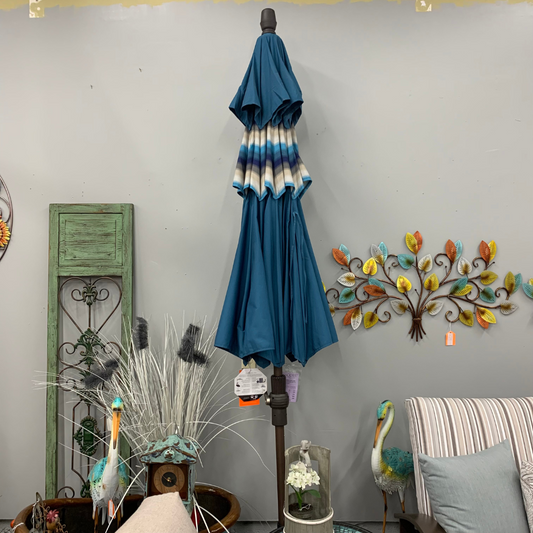 Shade Umbrellas in Stock- Treasure Garden 9' SWV Patio Umbrella in Surf/Churchill Beach ST