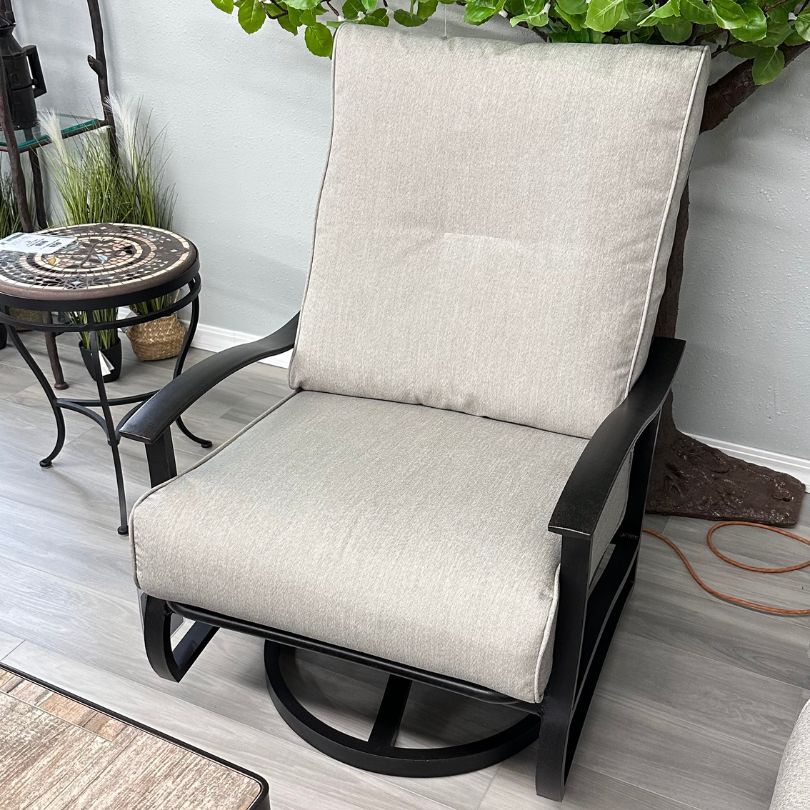 Mallin Albany Outdoor Patio Cushion Swivel Rocker Club Chair
