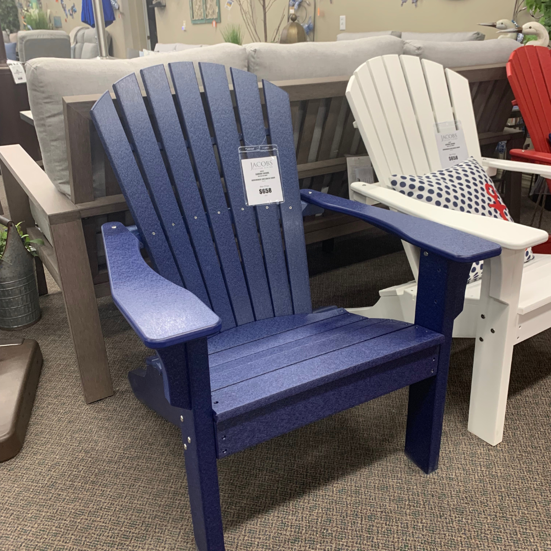 Relax in unmatched style and comfort with the Seaside Casual Adirondack Shellback Chair in stock at Jacobs Custom Living in Spokane Valley, WA!