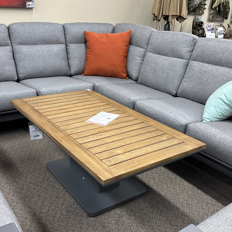 Kettler Luka 55"x30" Adjustable Height Patio Coffee Table