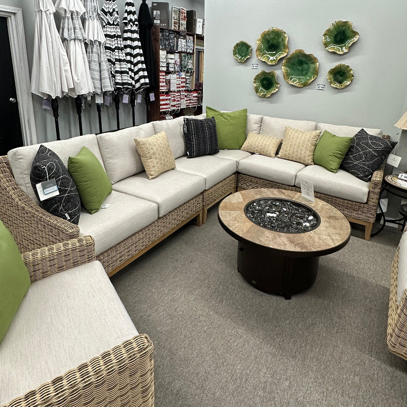 Kingsley-Bate Frances Woven Resin and Teak Patio Sectional