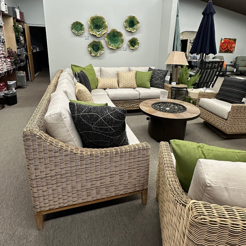 Kingsley-Bate Frances Woven Resin and Teak Patio Sectional