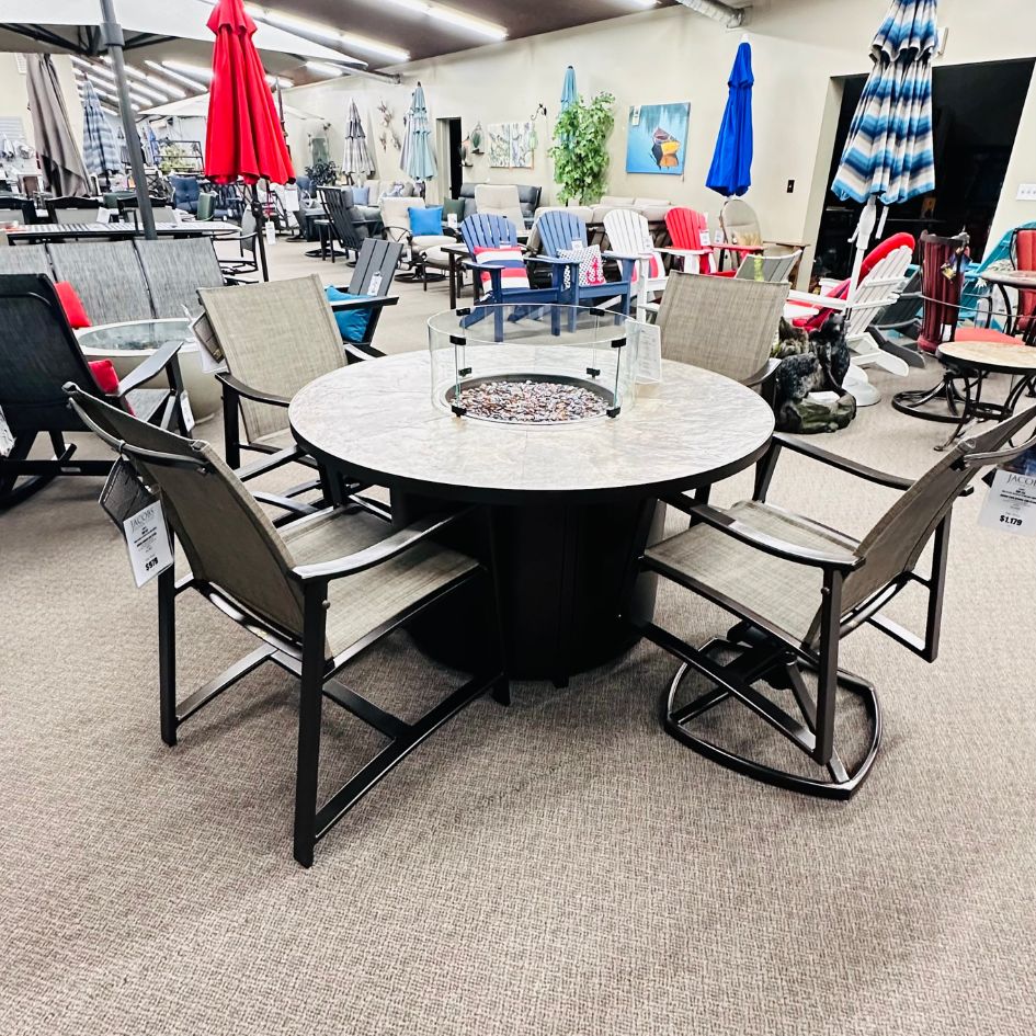 OW Lee Avana Sling Outdoor Patio Swivel Rocker Dining Chair
