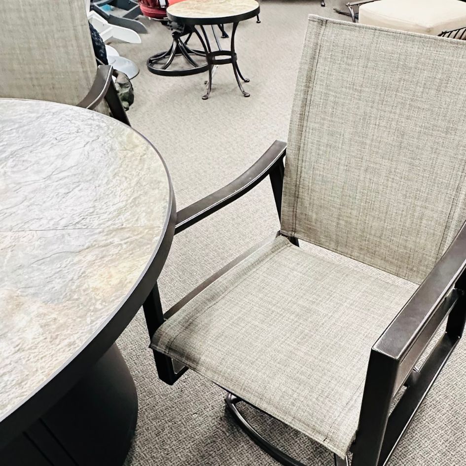 OW Lee Avana Sling Outdoor Patio Swivel Rocker Dining Chair