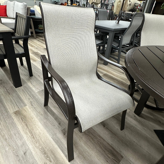 Prestige Malaga Outdoor Patio High Back Dining Sling Arm Chair