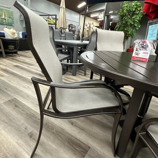 Prestige Malaga Outdoor Patio High Back Dining Sling Arm Chair