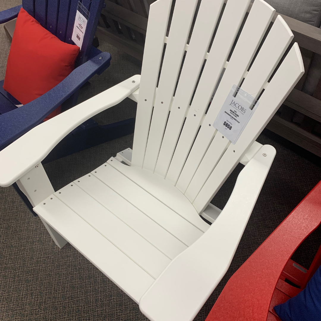 Seaside Casual Adirondack White Outdoor Patio Shellback Chair