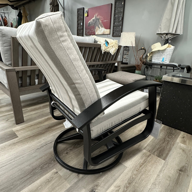 Telescope Belle Isle Outdoor Patio Cushion Swivel Rocker Black Finish