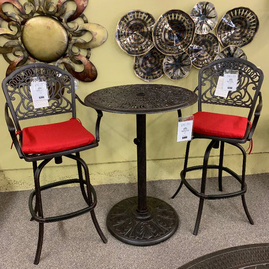 Hanamint Tuscany Outdoor Patio 42" Round Best Pedestal Bar Height Table at Jacobs Custom Living