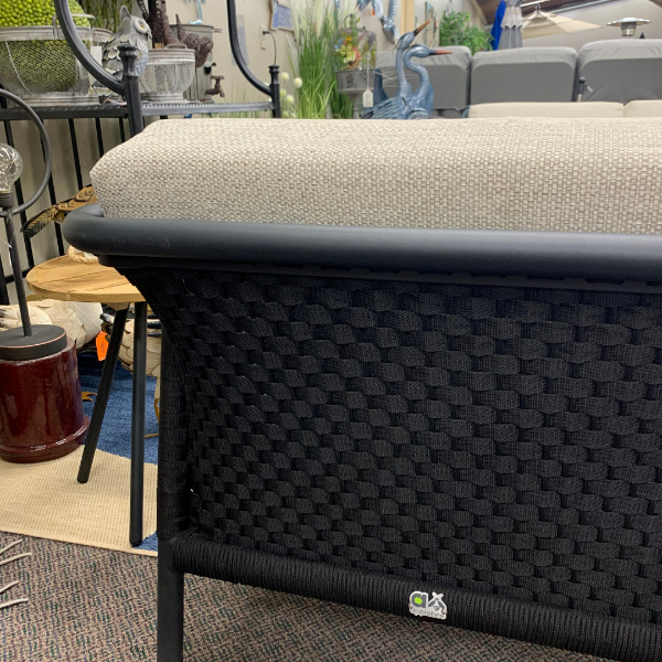 Alfresco Home Elle Belt Deep Seating Lounge Chair with Teak Arm Rests at Jacobs Custom Living Spokane Valley WA, 99037