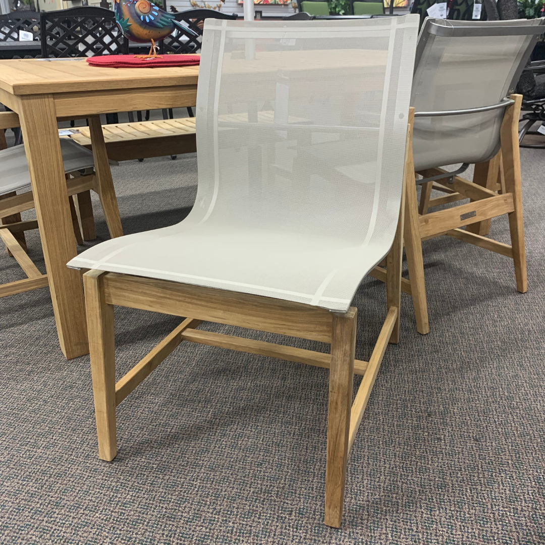 Kingsley-Bate Marin Teak Patio Dining Side Chair Taupe is available at Jacobs Custom Living in Spokane WA.