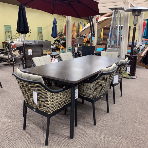 Alfresco Home Milou Wicker Dining Arm Chair at Jacobs Custom Living Spokane Valley WA, 99037