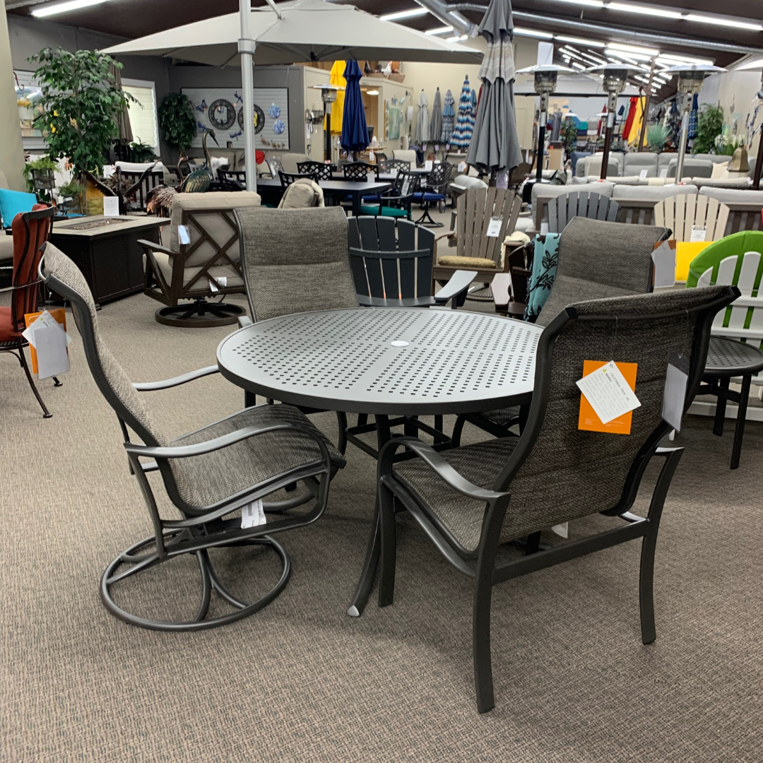 Tropitone Shoreline Padded Sling High Back Swivel Rocker Dining