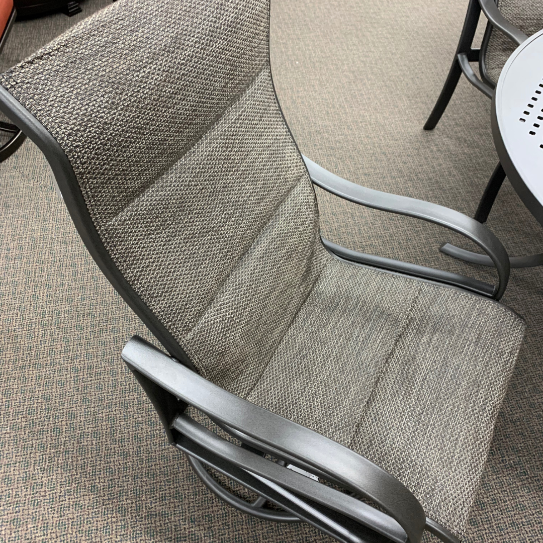 Tropitone Shoreline Padded Sling High Back Swivel Rocker Dining Chair