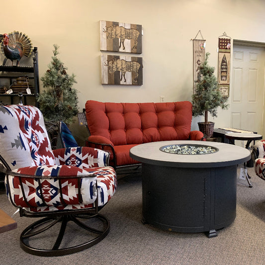 OW Lee Monterra Patio Crescent Love Seat | Jacobs Custom Living
