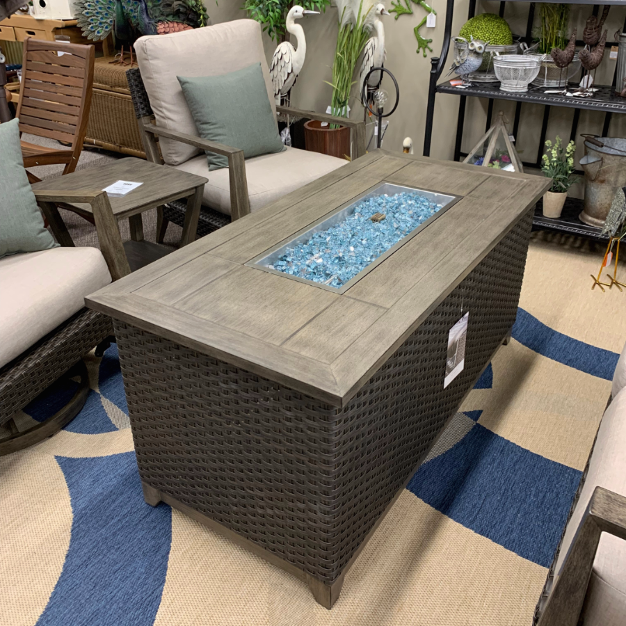 Alfresco Home Cedarbrook 54" Rectangular Gas Fire Pit Chat Table at Jacobs Custom Living Spokane Valley WA, 99037