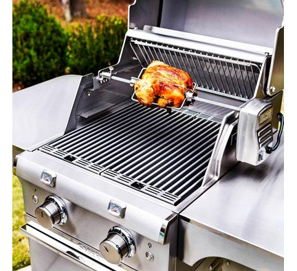 Saber 2-Burner Rotisserie Spit Rod is available in our Jacobs Custom Living Spokane Valley showroom.