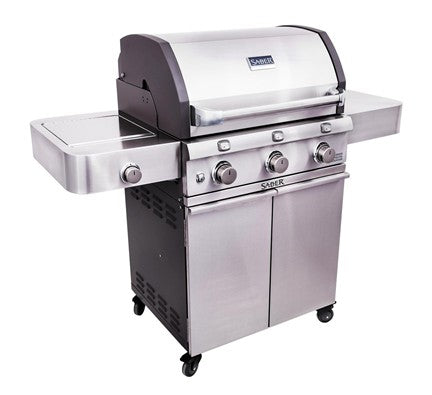 Saber Cast Stainless 3-Burner Gas Grill is available in our Jacobs Custom Living Spokane Valley showroom.