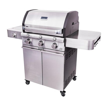 Saber Cast Stainless 3-Burner Gas Grill is available in our Jacobs Custom Living Spokane Valley showroom.