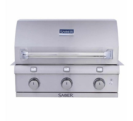 Saber Stainless Steel 3-Burner Built-In Gas Grill is available in our Jacobs Custom Living Spokane Valley showroom.