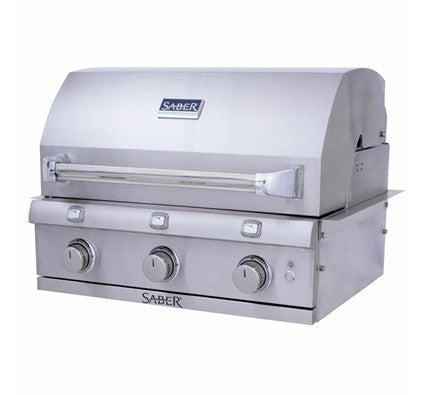 Saber Stainless Steel 3-Burner Built-In Gas Grill is available in our Jacobs Custom Living Spokane Valley showroom.