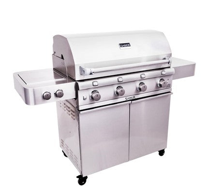 Saber Stainless Steel 4-Burner Gas Grill is available in our Jacobs Custom Living Spokane Valley showroom.