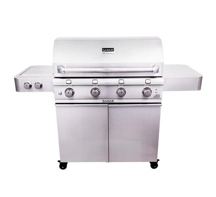 Saber Stainless Steel 4-Burner Gas Grill is available in our Jacobs Custom Living Spokane Valley showroom.