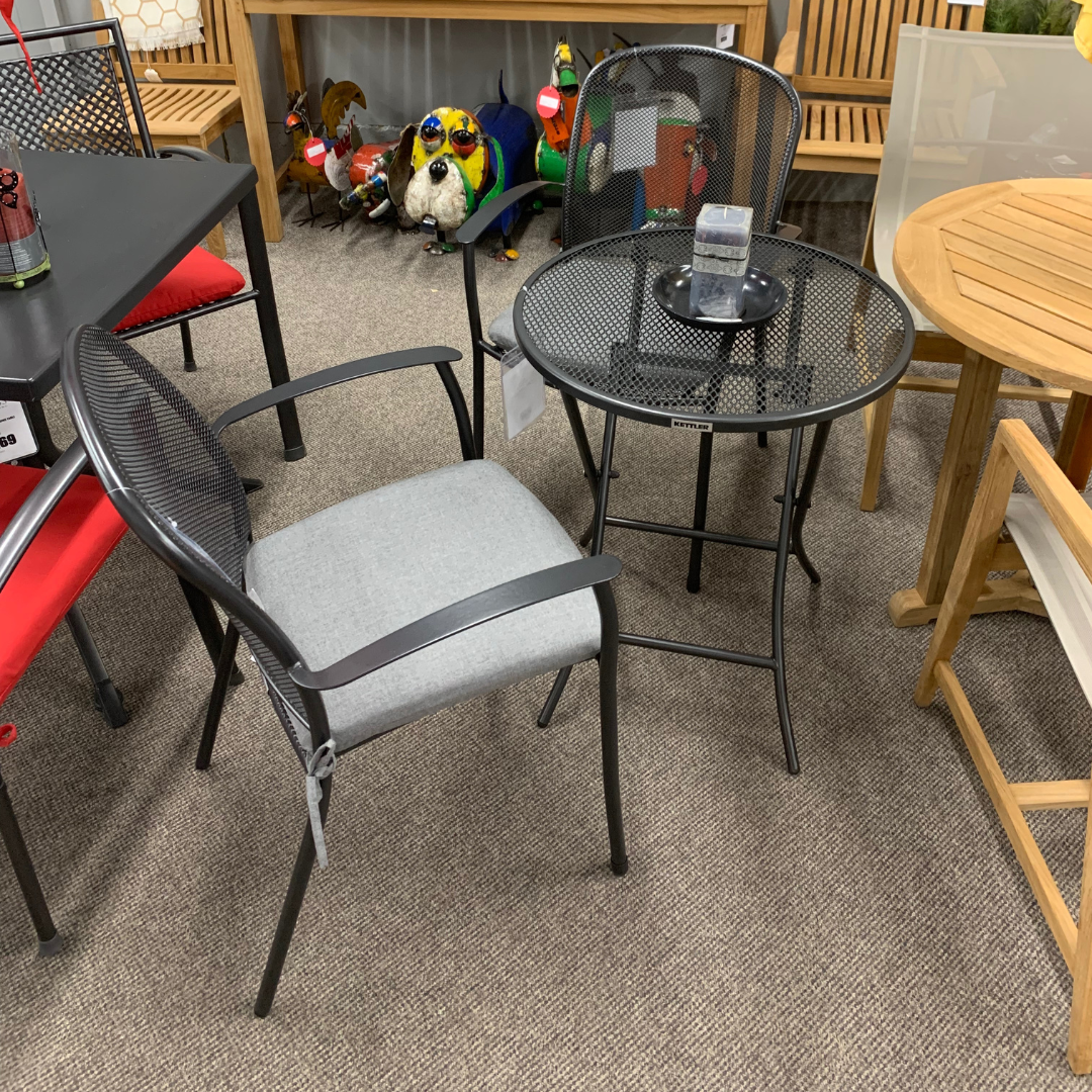 Surround yourself in comfort and style with the Kettler Caredo Patio Dining Arm Chair. Enjoy quality time with family and friends and add a touch of class to your yard. Make memories that last with Kettler USA patio furniture from Jacobs Custom Living!