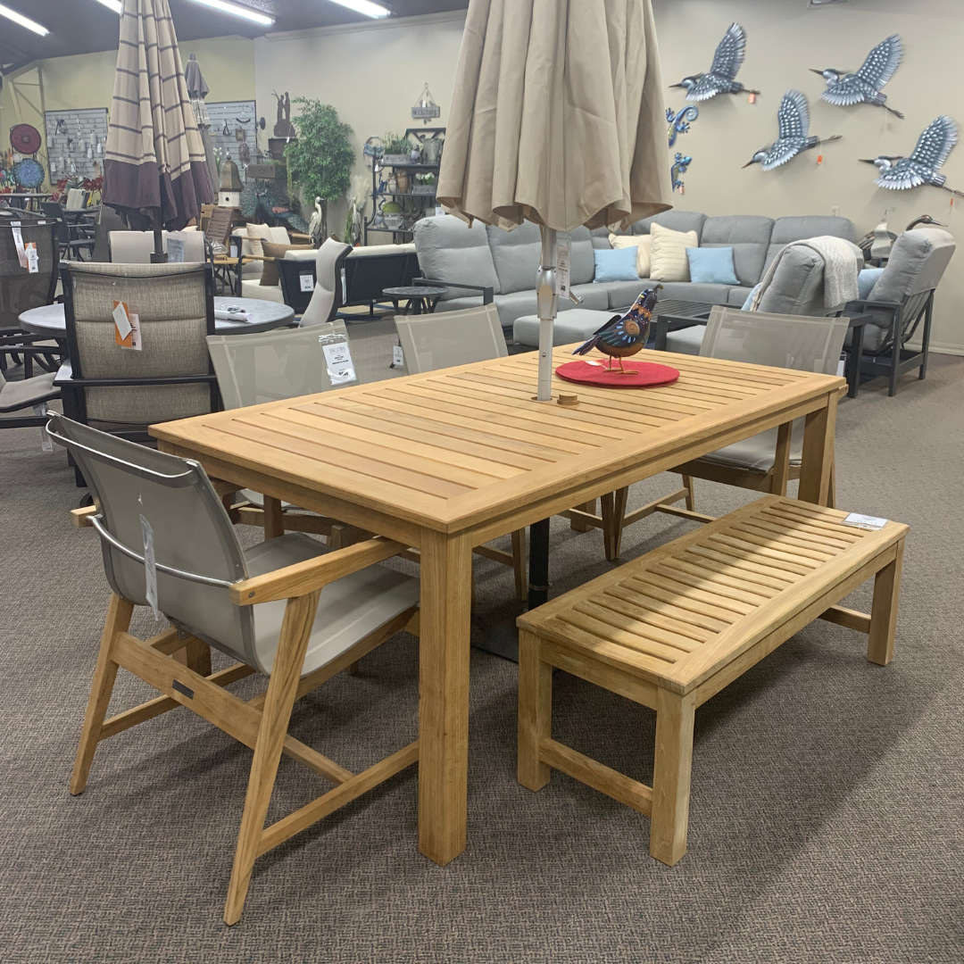 Kingsley-Bate Wainscott 72" x 40" Rectangle Teak Dining Table is available at Jacobs Custom Living in Spokane WA.