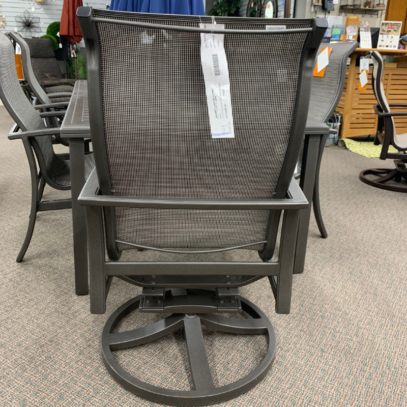 Tropitone Muirlands High Back Swivel Rocker Dining Chair is available at Jacobs Custom Living in Spokane Valley, WA.