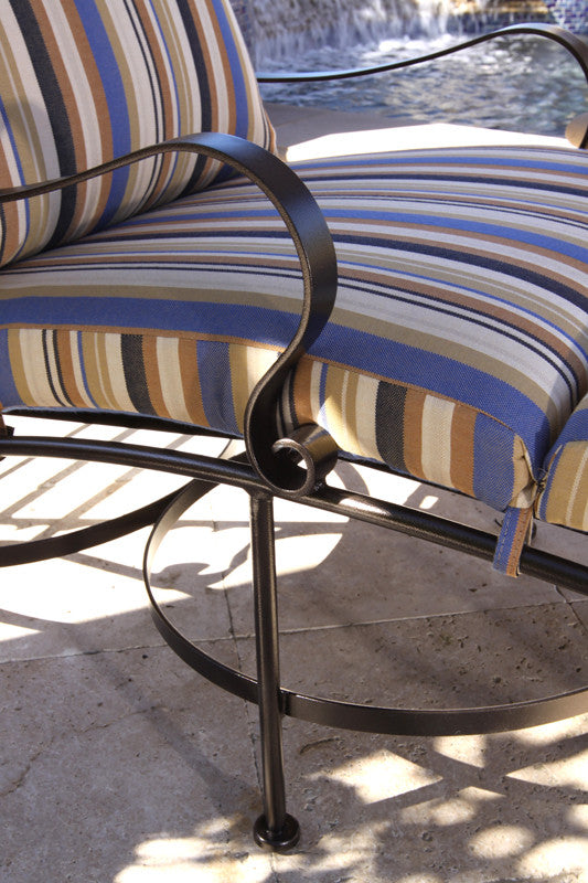 O.W. Lee's Marquette Outdoor Patio Swivel Rocker Dining Arm Chair is available at Jacobs Custom Living.