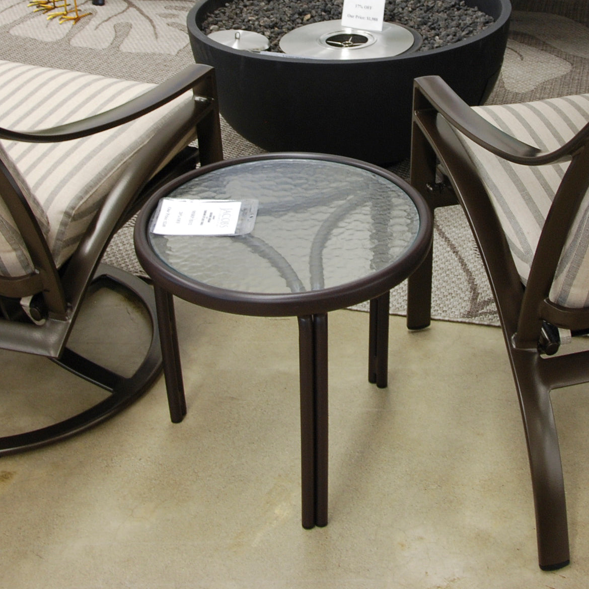 Brown Jordan Tamiami 20" Vinyl Occasional Table | Jacobs Custom Living